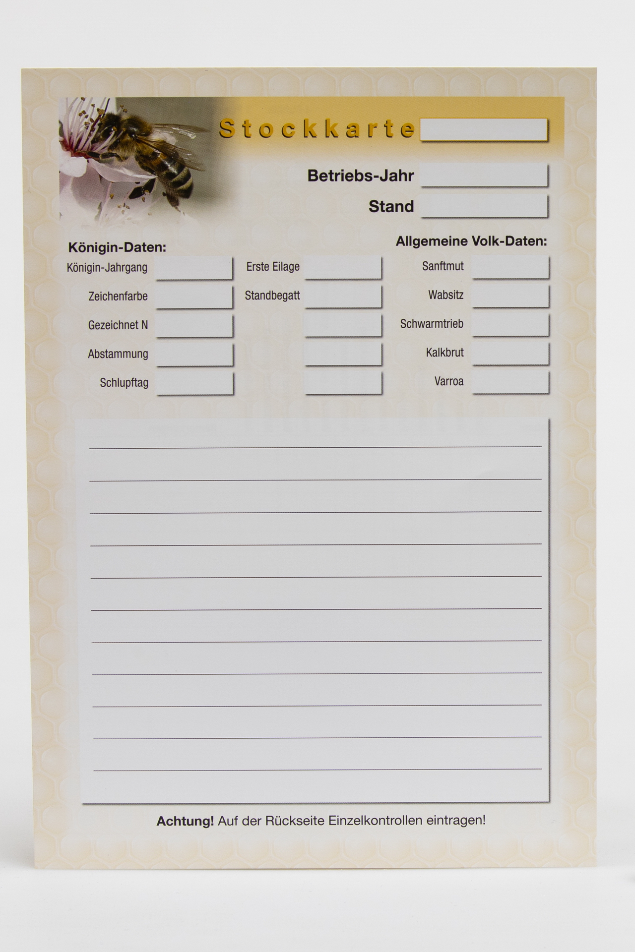 Stockkarte DIN A5