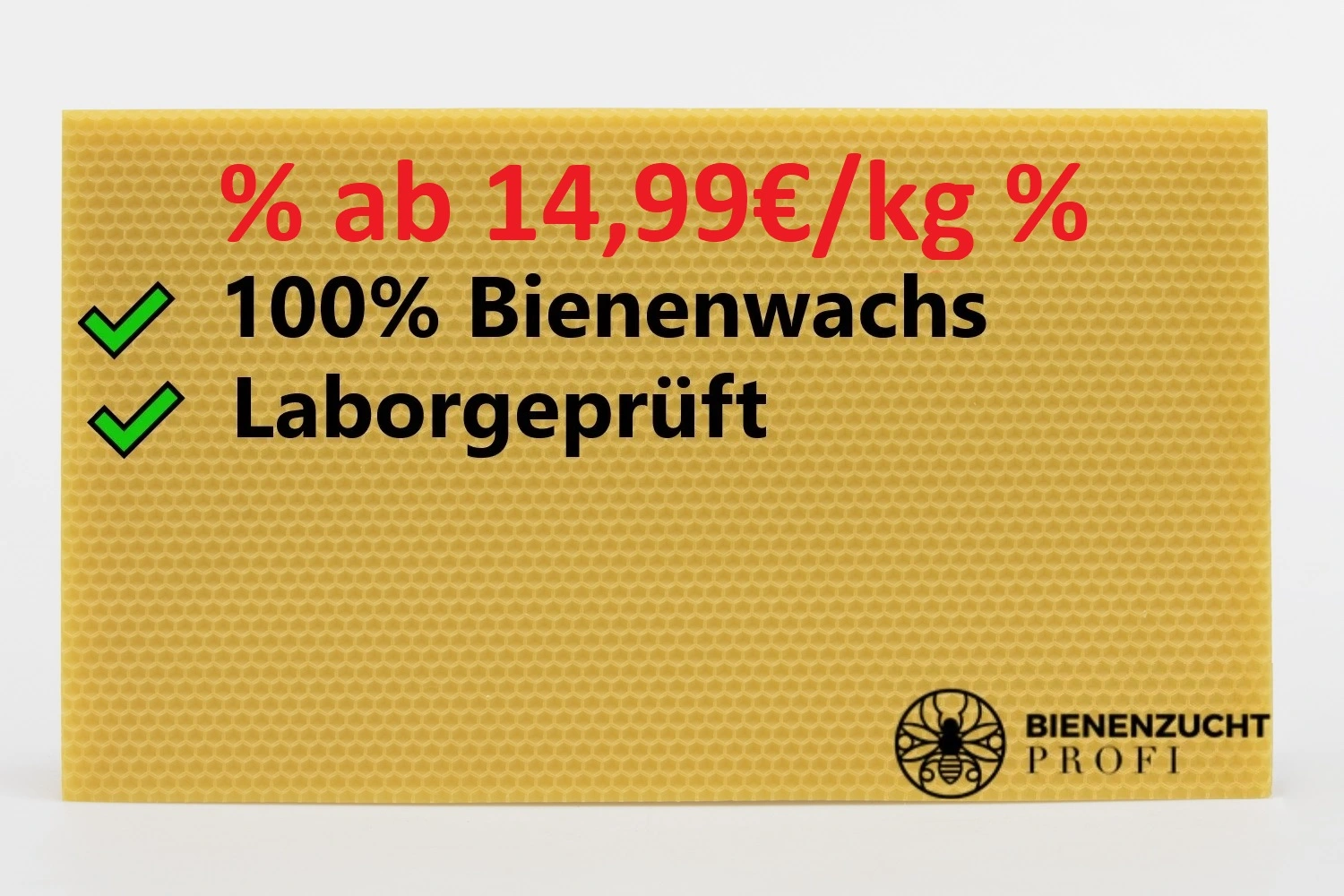 Reine Bienenwachs Mittelwände | laborgeprüft | Normalmaß (DN) Honig 350 x 135mm