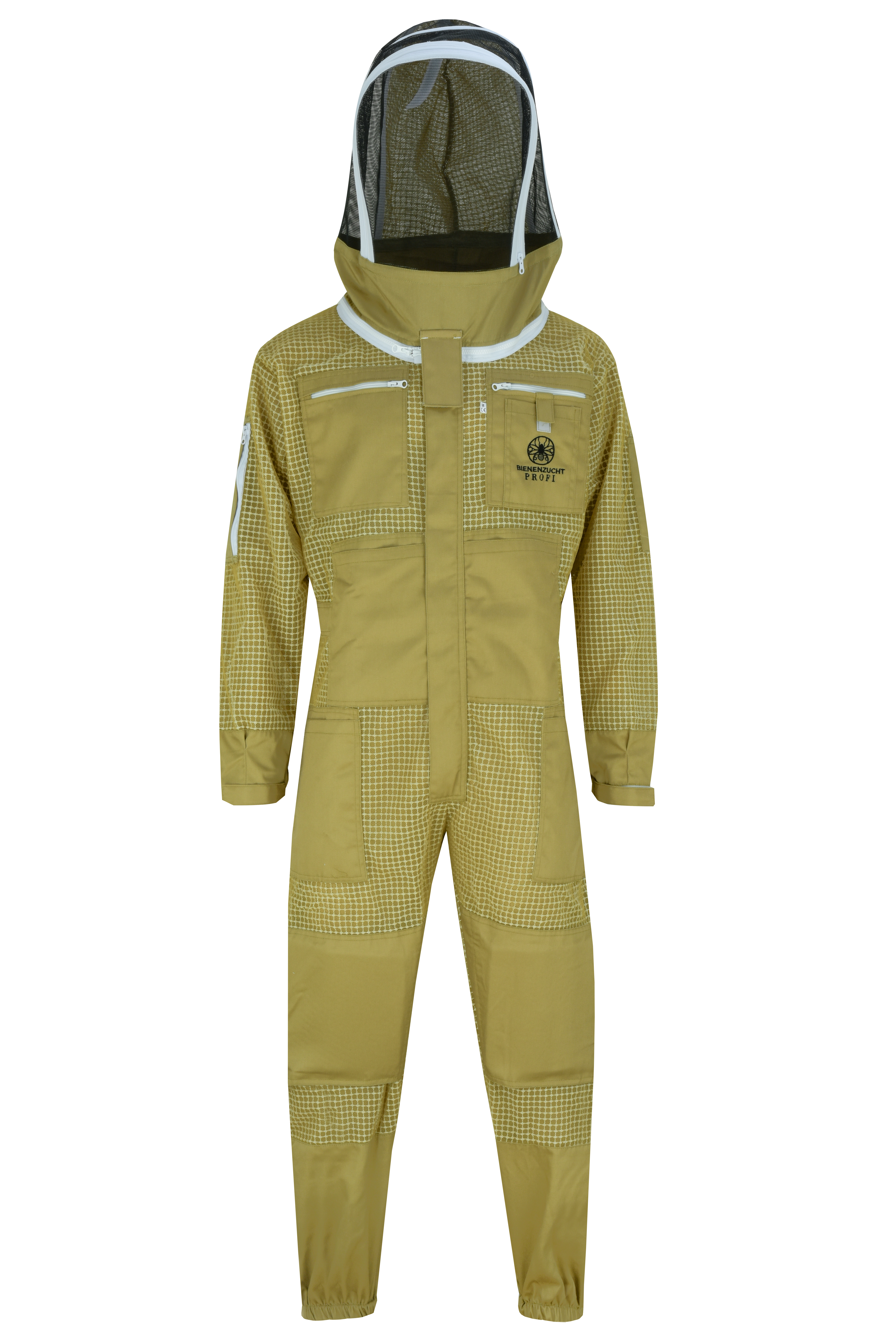 Imkerschutzanzug Farbe Khaki atmungsaktiv + Fechtschleier selbsttragende Haube