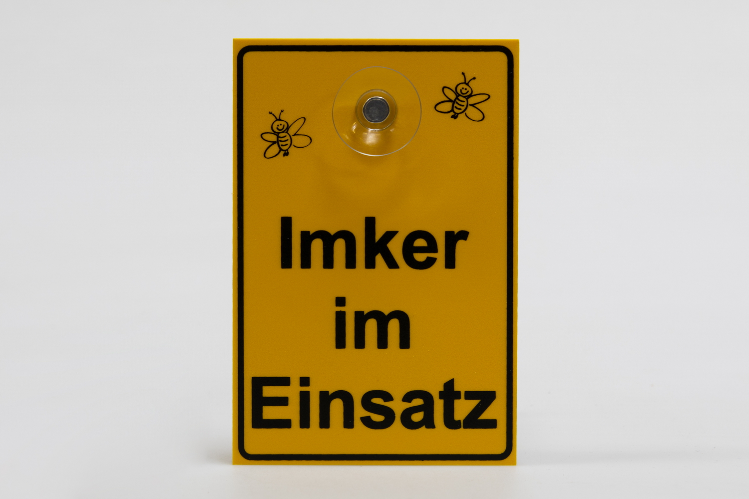 Saugnapfschild Imker im Einsatz gelb