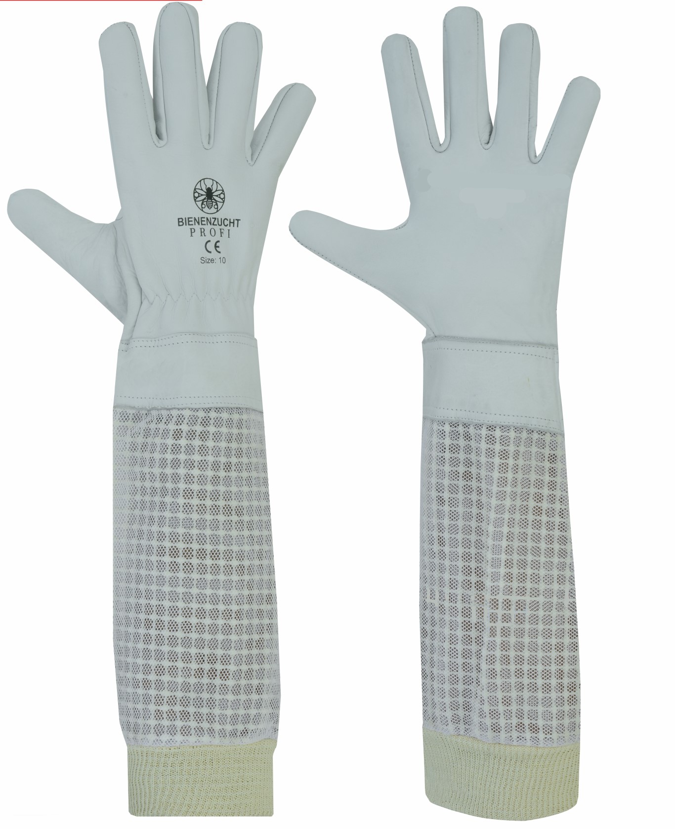 Imkerhandschuhe Leder Weiß Stulpen Cremeweiß atmungsaktiv