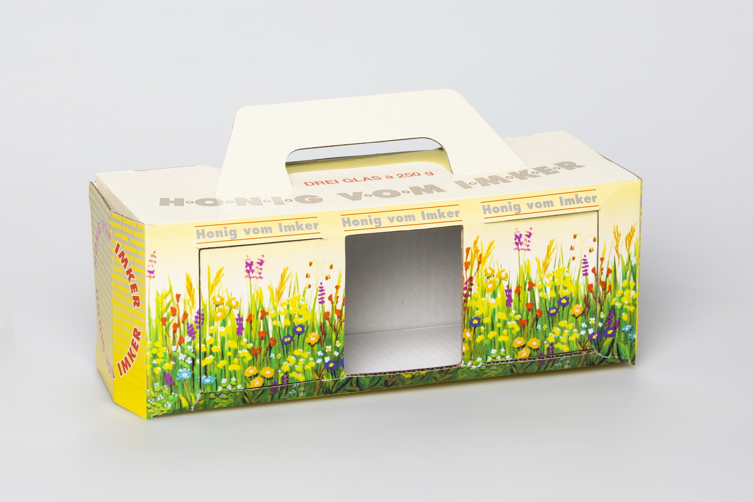 Geschenk-Karton Blumenwiese 3 x 250g