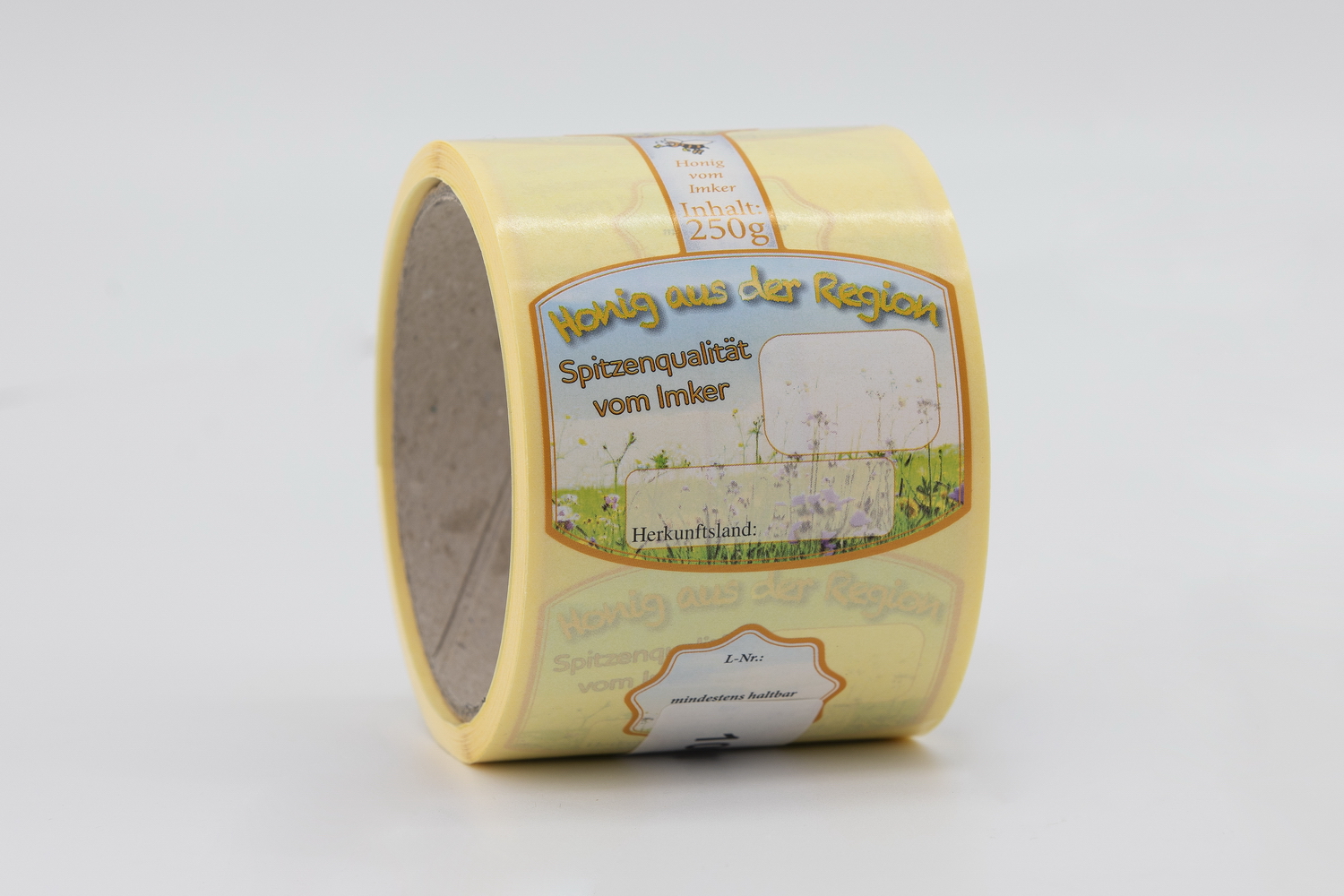 Honigglas-Rollenetikett Blüte 250 g