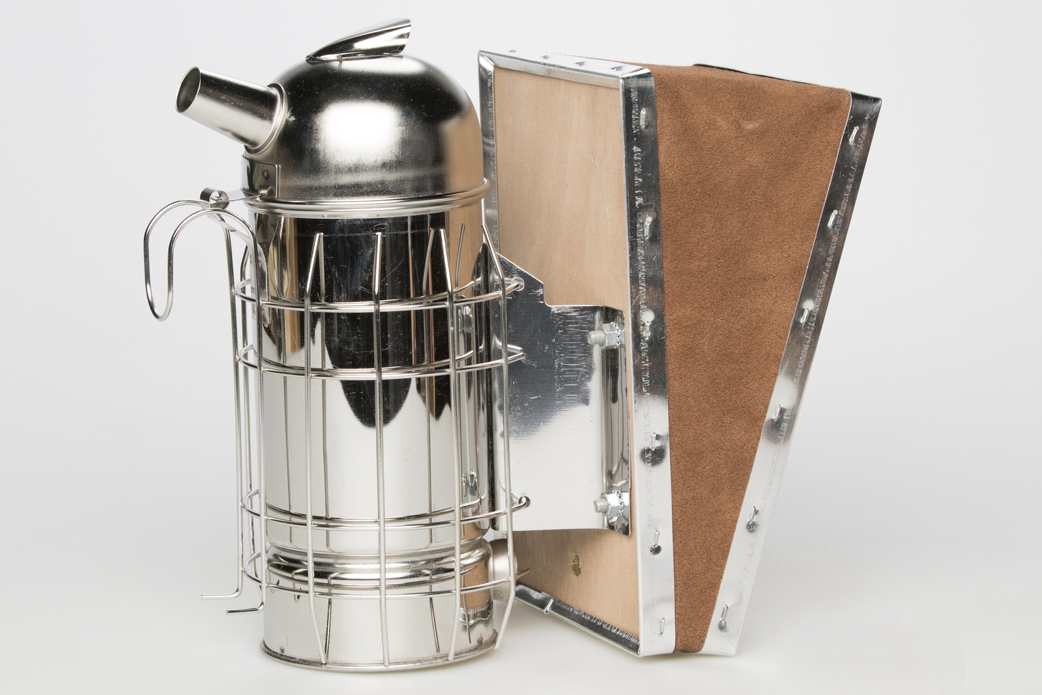 Bieno® Raucher, mit Dose, mit braunem Lederblasebalg, 8 cm