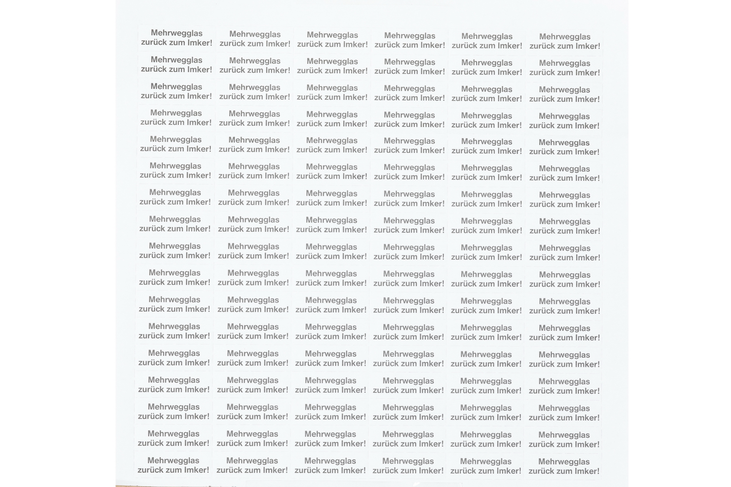 Sortenetiketten s/w Mehrwegglas zurück zum Imker!