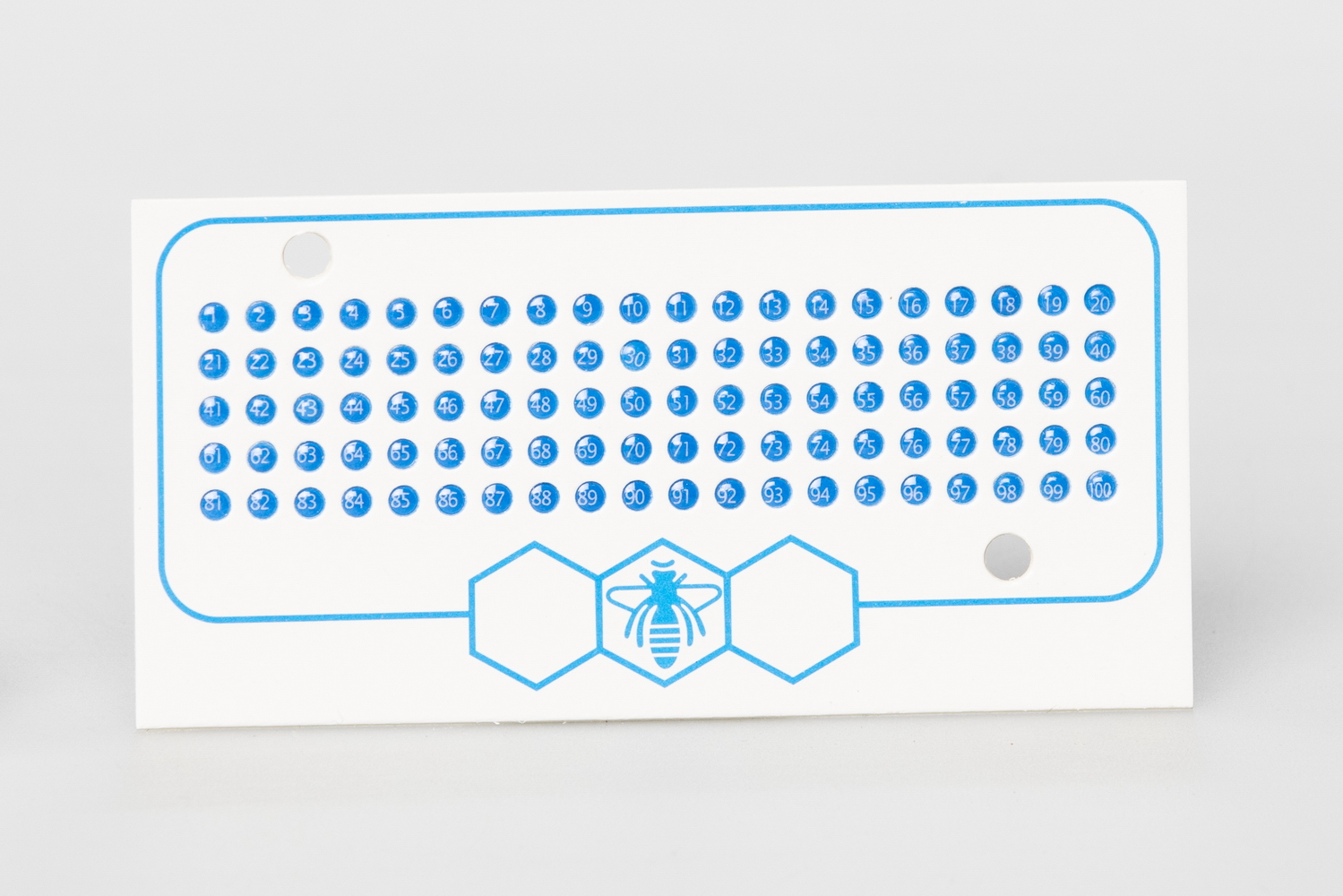 Luminous opalite character plates, numbers 1-99 white