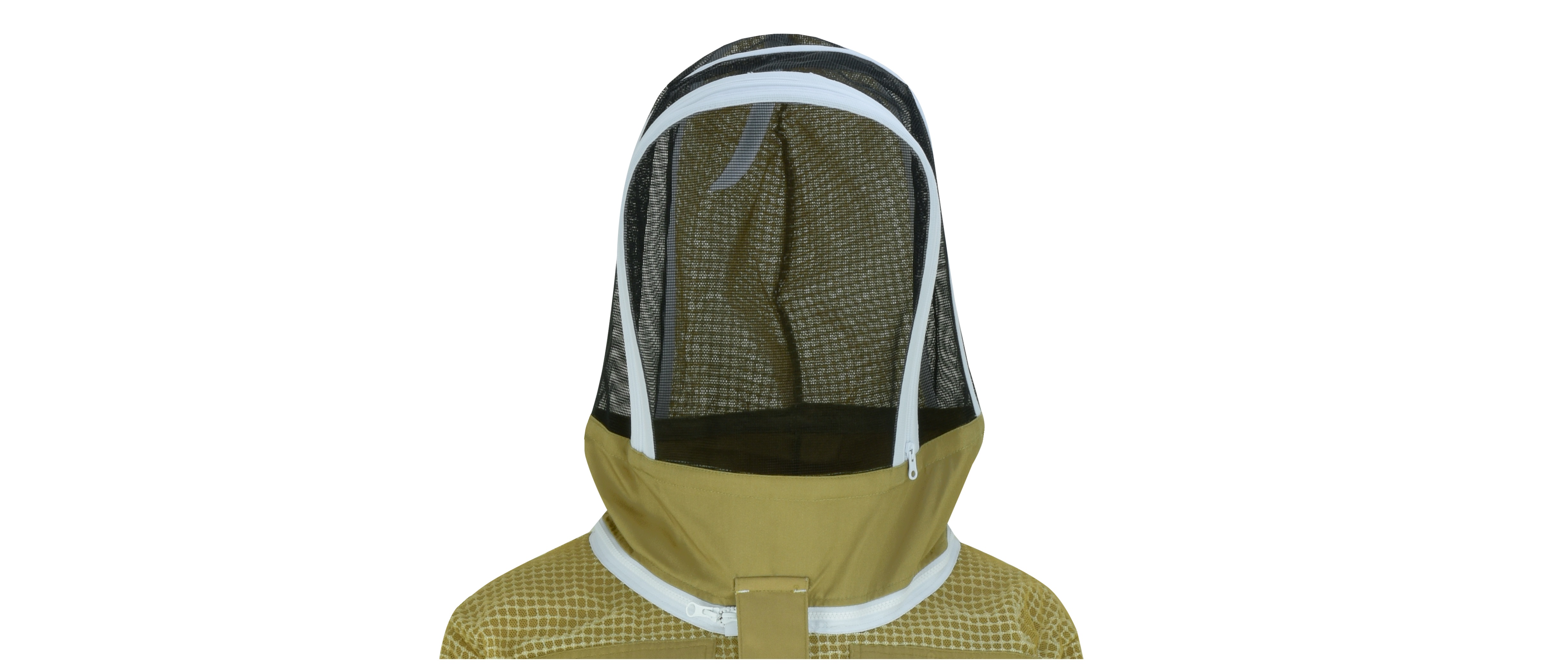Imker-Fechtschleier selbsttragende Haube Farbe Khaki luftdurchlässig