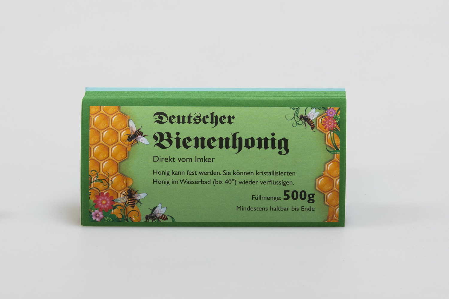 Honigglas-Etikett 500 g grün