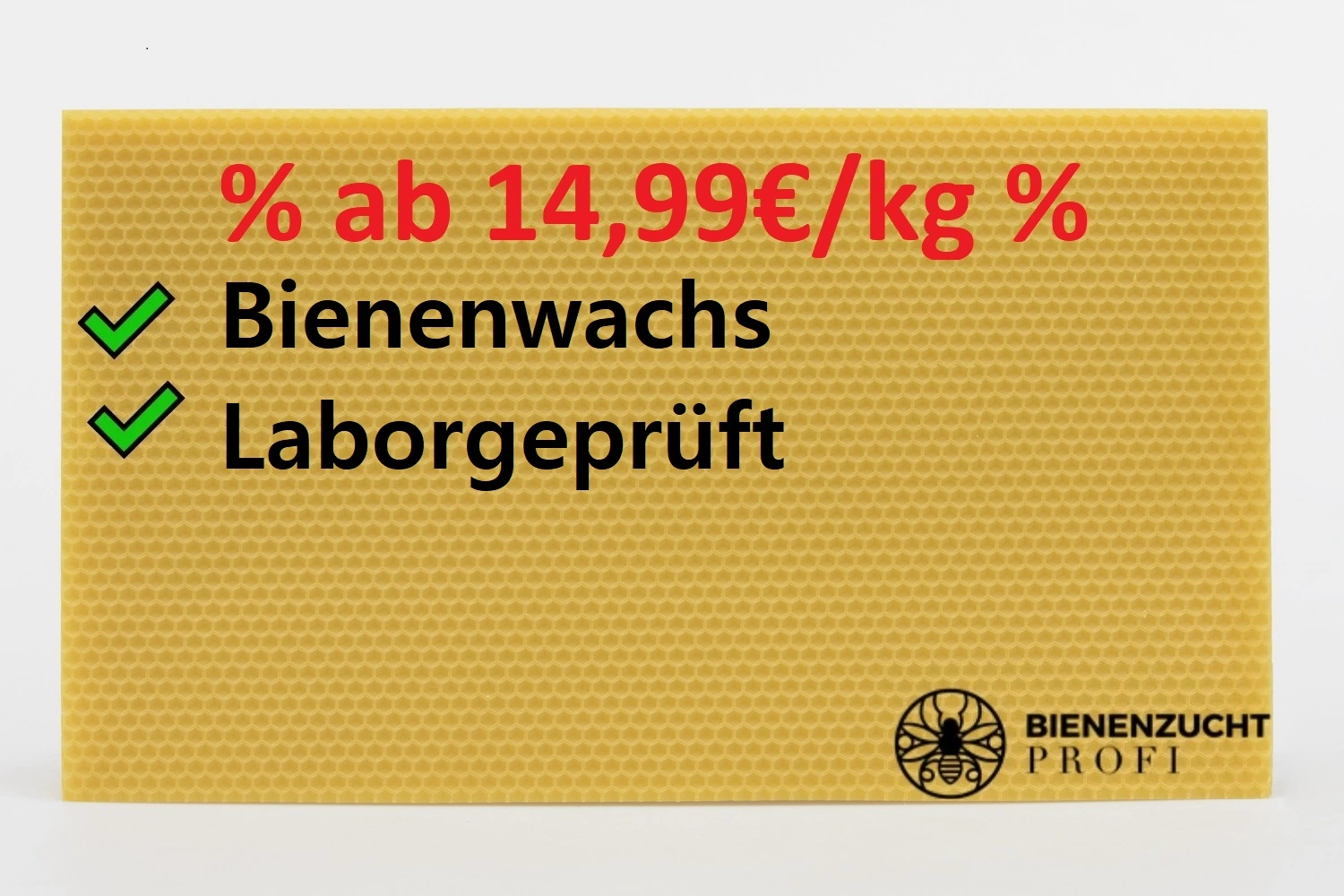 Reine Bienenwachs Mittelwände | laborgeprüft | Zander Honig 395 x 135mm