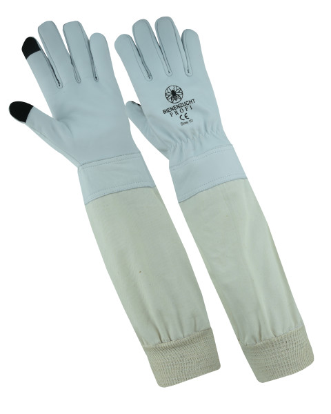 Imkerhandschuhe Leder Weiß geeignet für Touchscreen