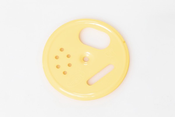 Flight hole rosette plastic yellow
