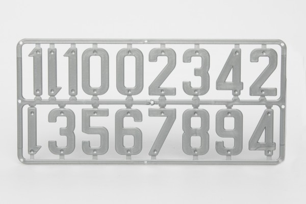 Plastic number set 40 mm, set with 15 numbers